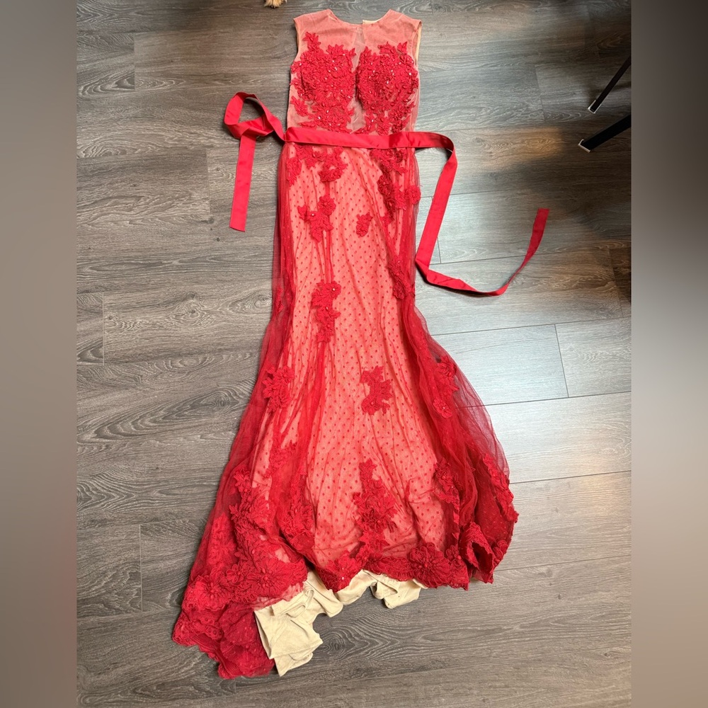 Sherri Hill Scarlet Floral Maxi Dress